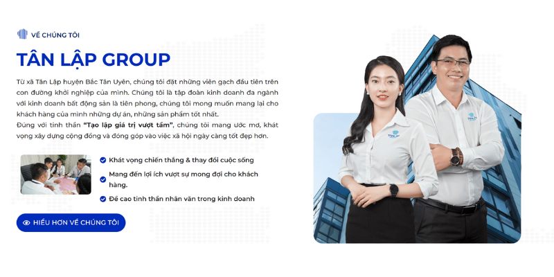 Thiết kế website Tân Lập Group